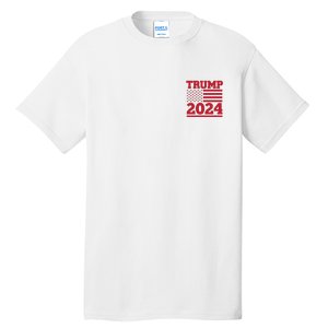 I Am Voting For The Convicted Felon Trump 2024 Usa Flag Front And Back Tall T-Shirt