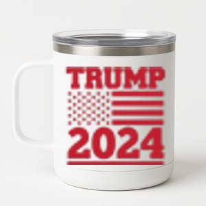 I Am Voting For The Convicted Felon Trump 2024 Usa Flag Front And Back 12 oz Stainless Steel Tumbler Cup