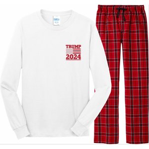 I Am Voting For The Convicted Felon Trump 2024 Usa Flag Front And Back Long Sleeve Pajama Set