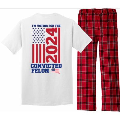 I Am Voting For The Convicted Felon Trump 2024 Usa Flag Front And Back Pajama Set