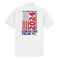 I Am Voting For The Convicted Felon Trump 2024 Usa Flag Front And Back Dry Zone Grid Polo