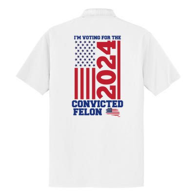 I Am Voting For The Convicted Felon Trump 2024 Usa Flag Front And Back Dry Zone Grid Polo