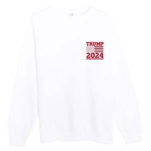 I Am Voting For The Convicted Felon Trump 2024 Usa Flag Front And Back Premium Crewneck Sweatshirt