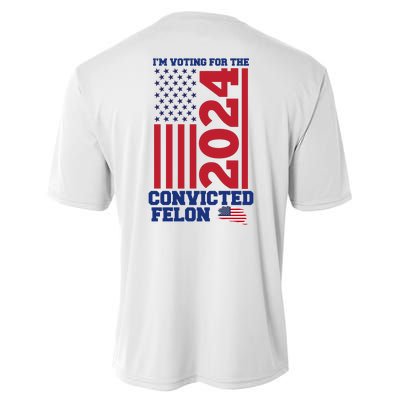 I Am Voting For The Convicted Felon Trump 2024 Usa Flag Front And Back Performance Sprint T-Shirt