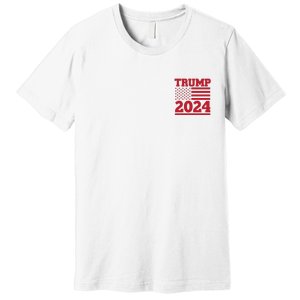 I Am Voting For The Convicted Felon Trump 2024 Usa Flag Front And Back Premium T-Shirt