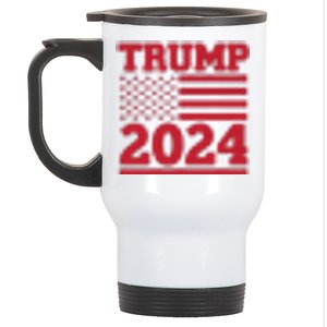 I Am Voting For The Convicted Felon Trump 2024 Usa Flag Front And Back Stainless Steel Travel Mug