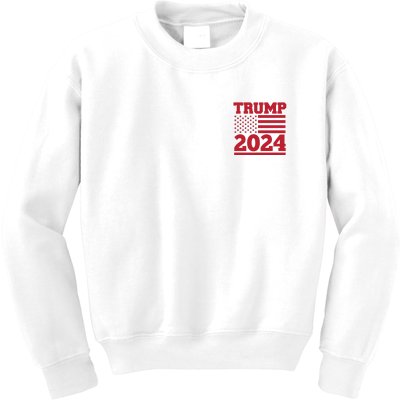 I Am Voting For The Convicted Felon Trump 2024 Usa Flag Front And Back Kids Sweatshirt