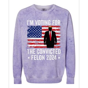 I Am Voting Convicted Felon 2024 Colorblast Crewneck Sweatshirt