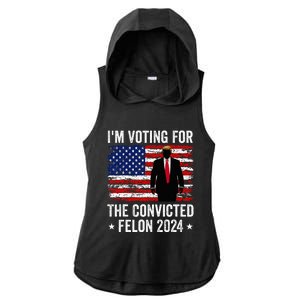 I Am Voting Convicted Felon 2024 Ladies PosiCharge Tri-Blend Wicking Draft Hoodie Tank