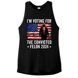 I Am Voting Convicted Felon 2024 Ladies PosiCharge Tri-Blend Wicking Tank