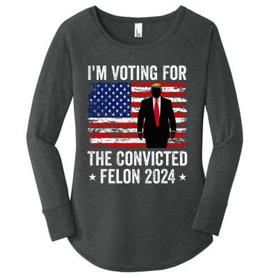 I Am Voting Convicted Felon 2024 Women's Perfect Tri Tunic Long Sleeve Shirt