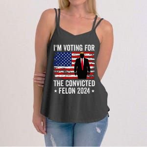 I Am Voting Convicted Felon 2024 Women's Strappy Tank