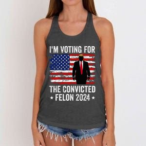 I Am Voting Convicted Felon 2024 Women's Knotted Racerback Tank