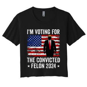 I Am Voting Convicted Felon 2024 Women's Crop Top Tee