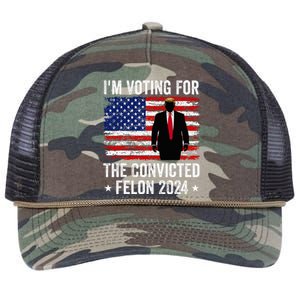 I Am Voting Convicted Felon 2024 Retro Rope Trucker Hat Cap