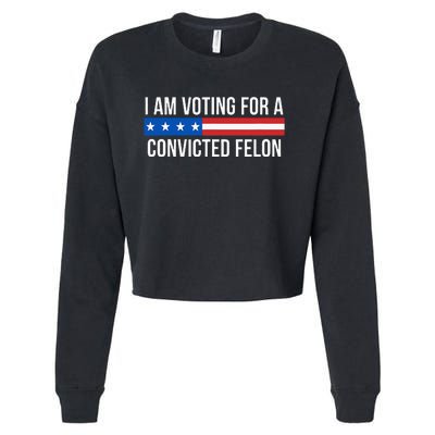 I Am Voting For A Convicted Felon Cropped Pullover Crew