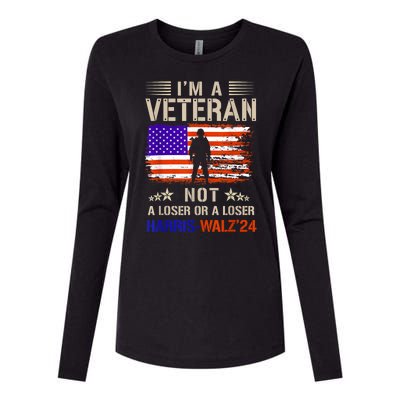 IM A Veteran Not A Sucker Or Loser Anti Trump Gift Womens Cotton Relaxed Long Sleeve T-Shirt