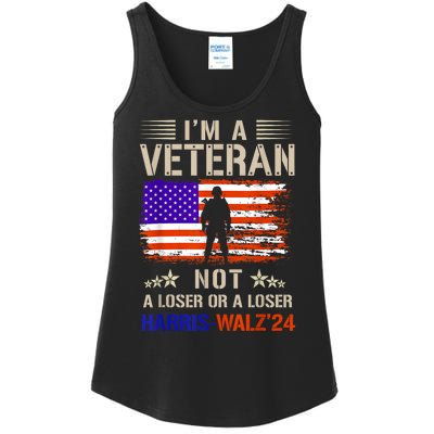 IM A Veteran Not A Sucker Or Loser Anti Trump Gift Ladies Essential Tank