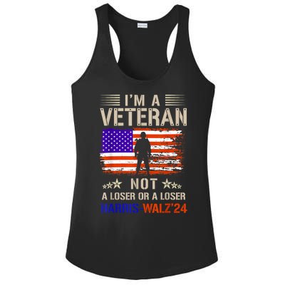 IM A Veteran Not A Sucker Or Loser Anti Trump Gift Ladies PosiCharge Competitor Racerback Tank