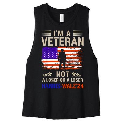 IM A Veteran Not A Sucker Or Loser Anti Trump Gift Women's Racerback Cropped Tank