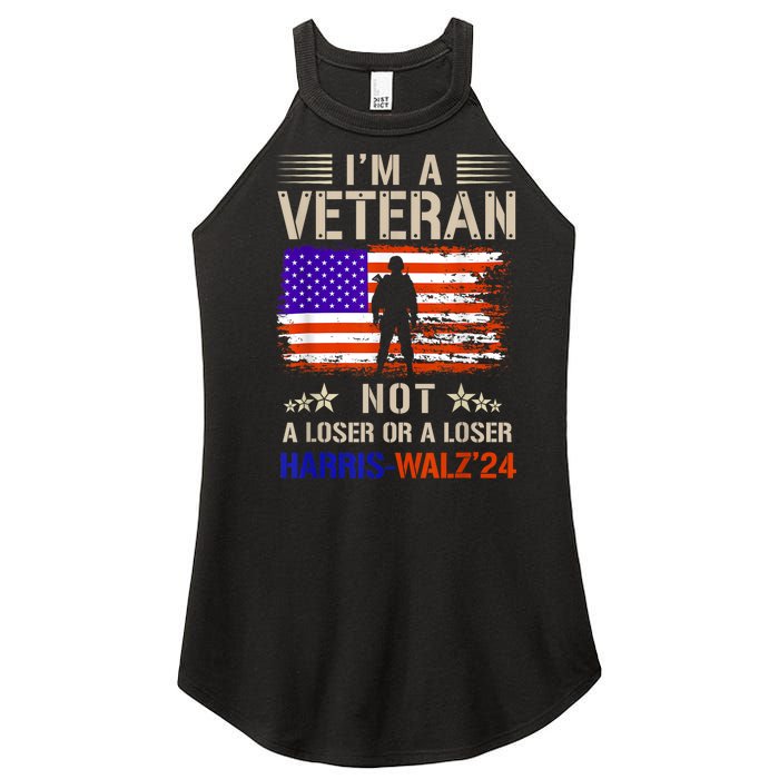 IM A Veteran Not A Sucker Or Loser Anti Trump Gift Women's Perfect Tri Rocker Tank