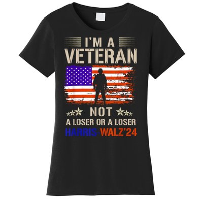 IM A Veteran Not A Sucker Or Loser Anti Trump Gift Women's T-Shirt