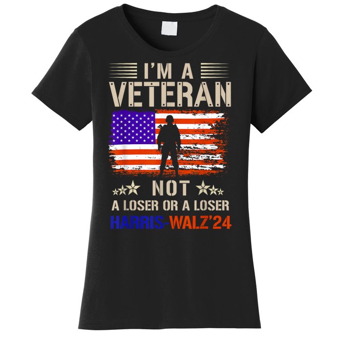 IM A Veteran Not A Sucker Or Loser Anti Trump Gift Women's T-Shirt