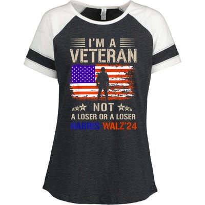 IM A Veteran Not A Sucker Or Loser Anti Trump Gift Enza Ladies Jersey Colorblock Tee