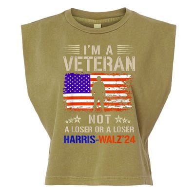 IM A Veteran Not A Sucker Or Loser Anti Trump Gift Garment-Dyed Women's Muscle Tee