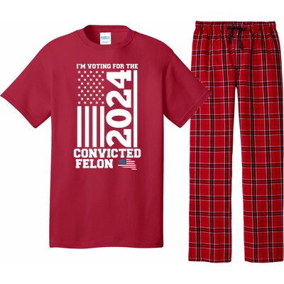 I Am Voting For The Convicted Felon Donald Trump 2024 Usa Flag Pajama Set