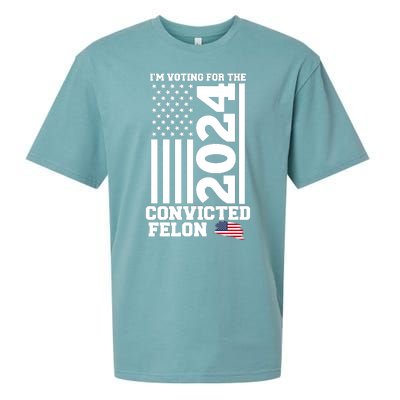 I Am Voting For The Convicted Felon Donald Trump 2024 Usa Flag Sueded Cloud Jersey T-Shirt