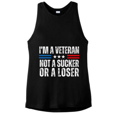 IM A Veteran Not A Sucker Or A Loser Ladies PosiCharge Tri-Blend Wicking Tank
