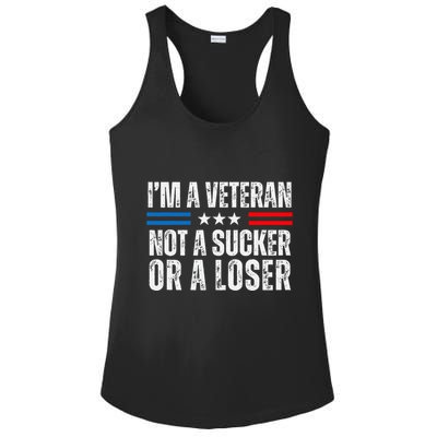 IM A Veteran Not A Sucker Or A Loser Ladies PosiCharge Competitor Racerback Tank