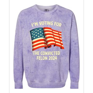 I Am Voting Convicted Felon 2024 Colorblast Crewneck Sweatshirt