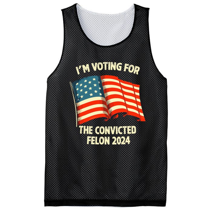 I Am Voting Convicted Felon 2024 Mesh Reversible Basketball Jersey Tank