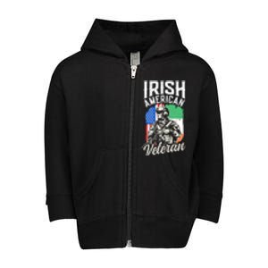 Irish American Veteran Roots Family Ireland Us Usa America Funny Gift Toddler Zip Fleece Hoodie