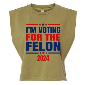 I Am Voting For The Felon Felon For President Garment-Dyed Women's Muscle Tee