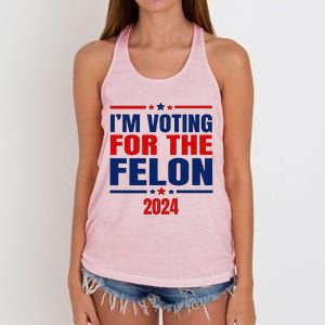 I Am Voting For The Felon Felon For President Women's Knotted Racerback Tank