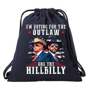 I Am Voting For The Outlaw And Hillbilly Trump Drawstring Bag