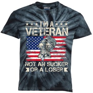 IM A Veteran Not A Sucker Or A Loser Patriotic Kids Tie-Dye T-Shirt