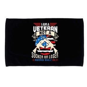 IM A Veteran Not A Sucker Or Loser Harris Walz 2024 Microfiber Hand Towel