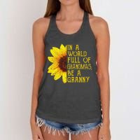 In A World Full Of Grandmas Be A Granny Apparel Fun Grandma Women's Knotted Racerback Tank