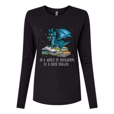 In A World Full Of Bookworms Be A Book Dragon Womens Cotton Relaxed Long Sleeve T-Shirt