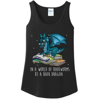 In A World Full Of Bookworms Be A Book Dragon Ladies Essential Tank