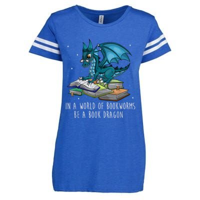 In A World Full Of Bookworms Be A Book Dragon Enza Ladies Jersey Football T-Shirt