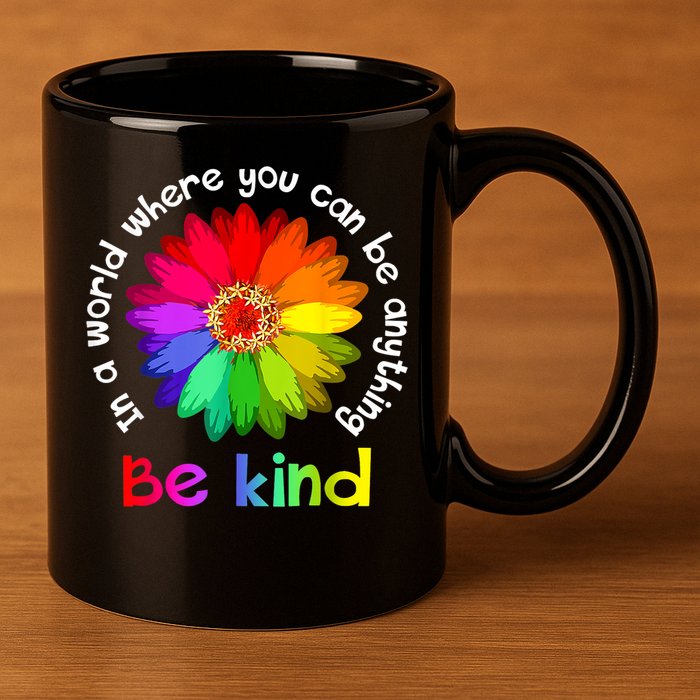 In A World Where You Can Be Anything Be Kind Kindness Gift 11oz C Handle Ceramic Mug