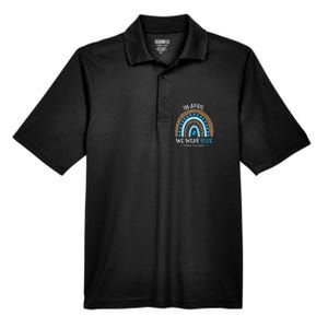 In April We Wear Blue Rainbow Autism Awareness Puzzle Love Men's Origin Performance Pique Polo