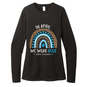 In April We Wear Blue Rainbow Autism Awareness Puzzle Love Womens CVC Long Sleeve Shirt