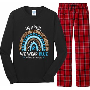 In April We Wear Blue Rainbow Autism Awareness Puzzle Love Long Sleeve Pajama Set