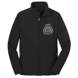 In April We Wear Blue Rainbow Autism Awareness Puzzle Love Core Soft Shell Jacket